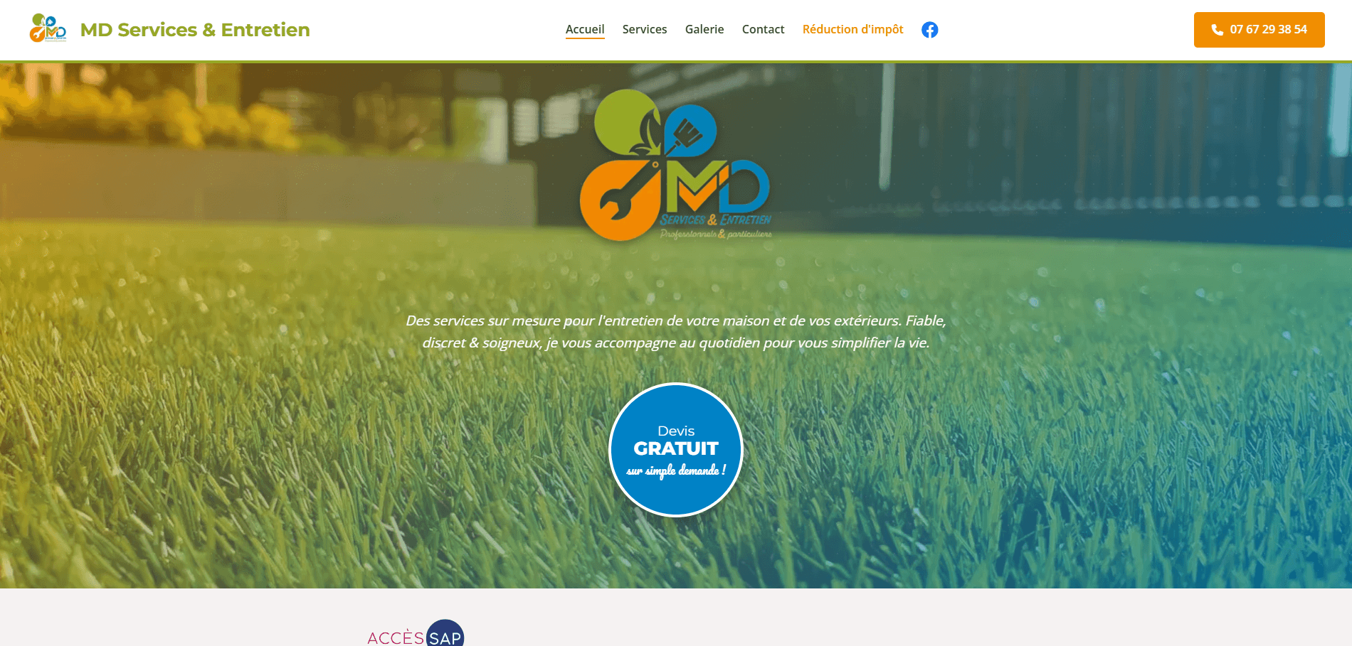 Aperçu du site MD Services & Entretien